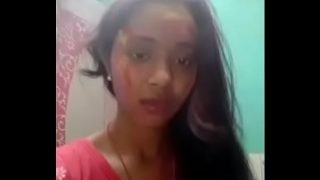 Indian girl take off clothes after playing Holi Video