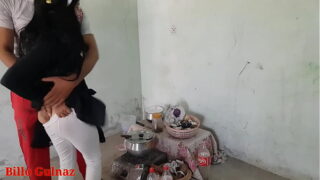 Indian owner fucked pussy of maid in kitchen with clear Hindi audio