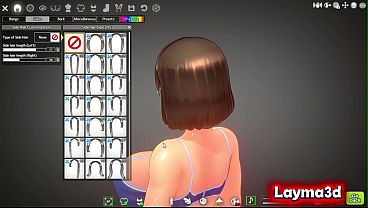 3D Animated Anime Woman with Oily Body in Sexy Outfit Video